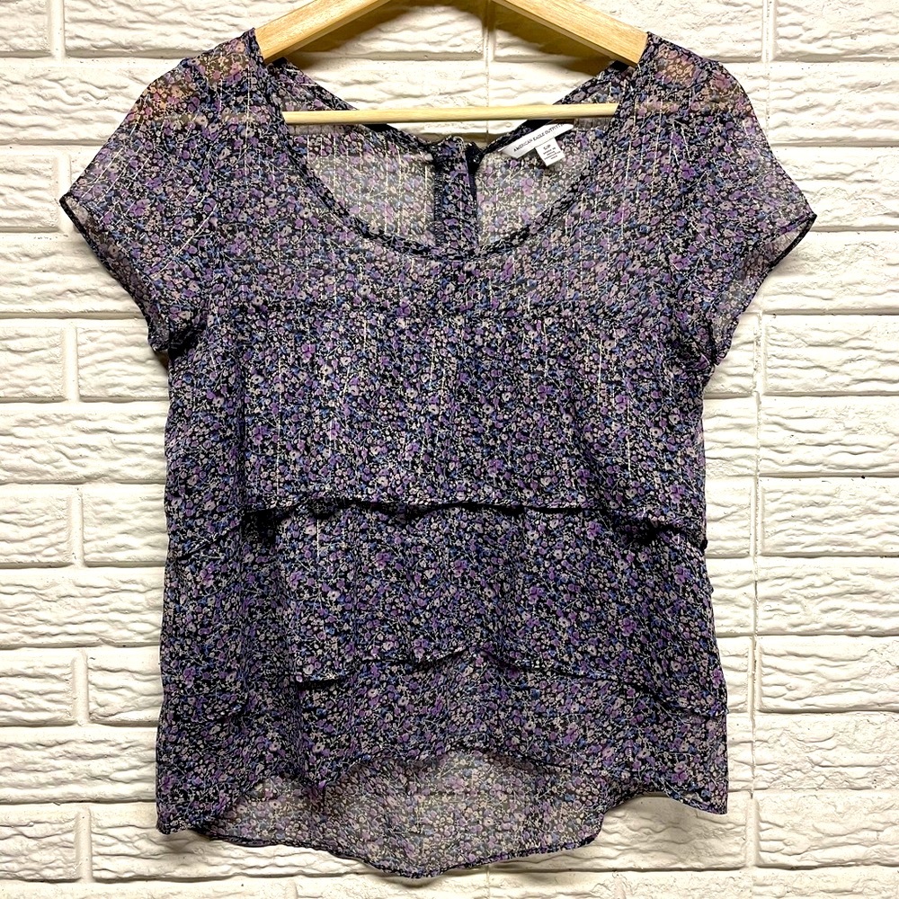 NWOT American Eagle Ruffle Top